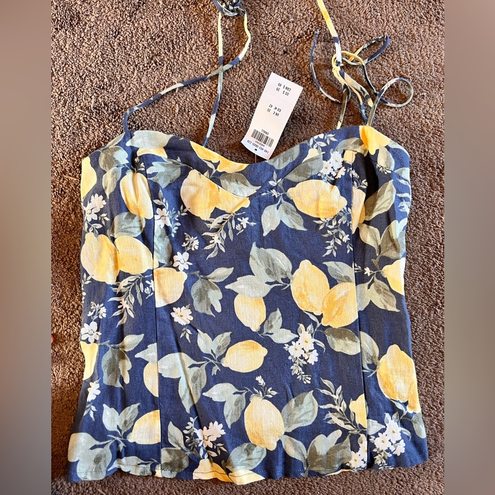 Lemon Print Abercrombie & Fitch Crop Top
